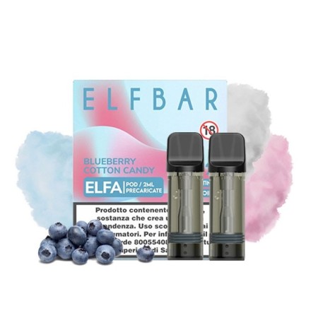BLUEBERRY COTTON CANDY 20mg - Pod Precaricata ELFA - 2 Pezzi - Elf Bar