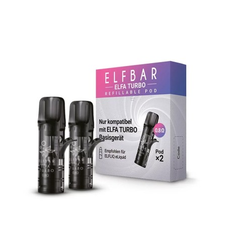 Pod di Ricambio ELFA Turbo Open Pod 0,8ohm / 1,1ohm - 2 Pezzi - Elf Bar